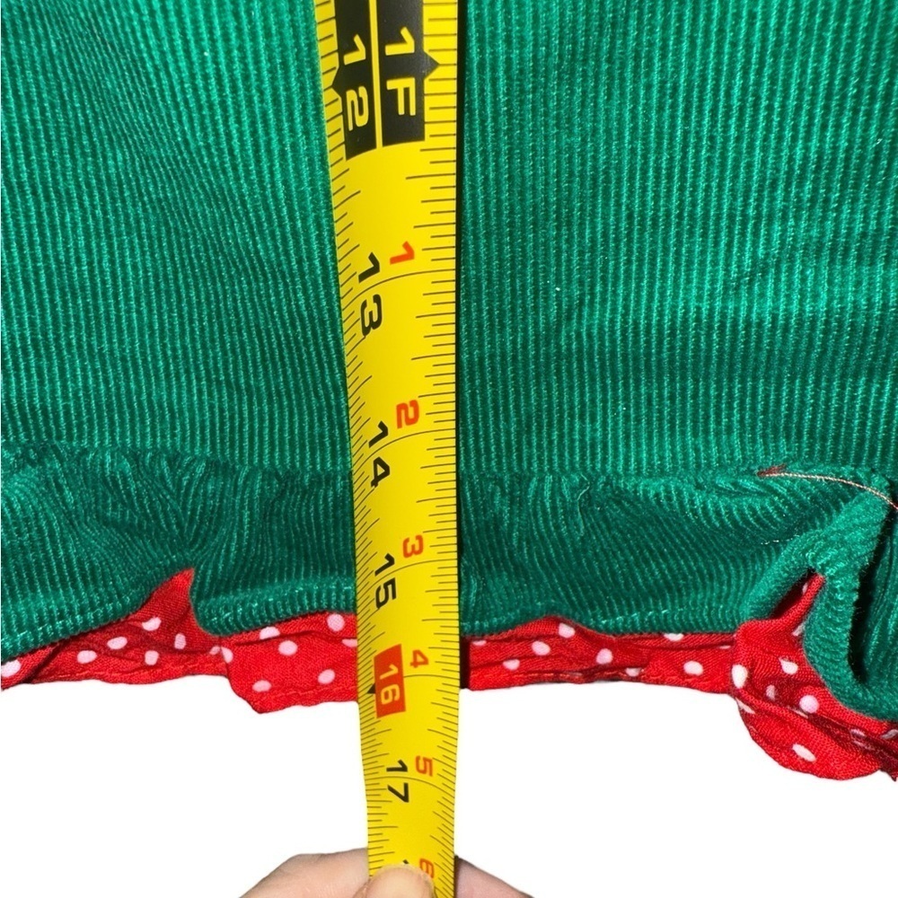 Rare Editions Christmas Reindeer Dress 24M Green Corduroy Holiday Outfit - Picture 9 of 9